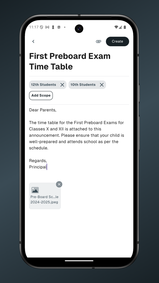 Add media or documents as needed